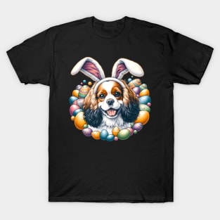 English Toy Spaniel Enjoys Easter with Bunny Ears T-Shirt